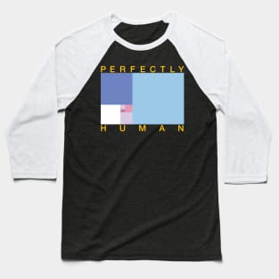 Perfectly Human - Bigender Pride Flag - Blue Main Baseball T-Shirt